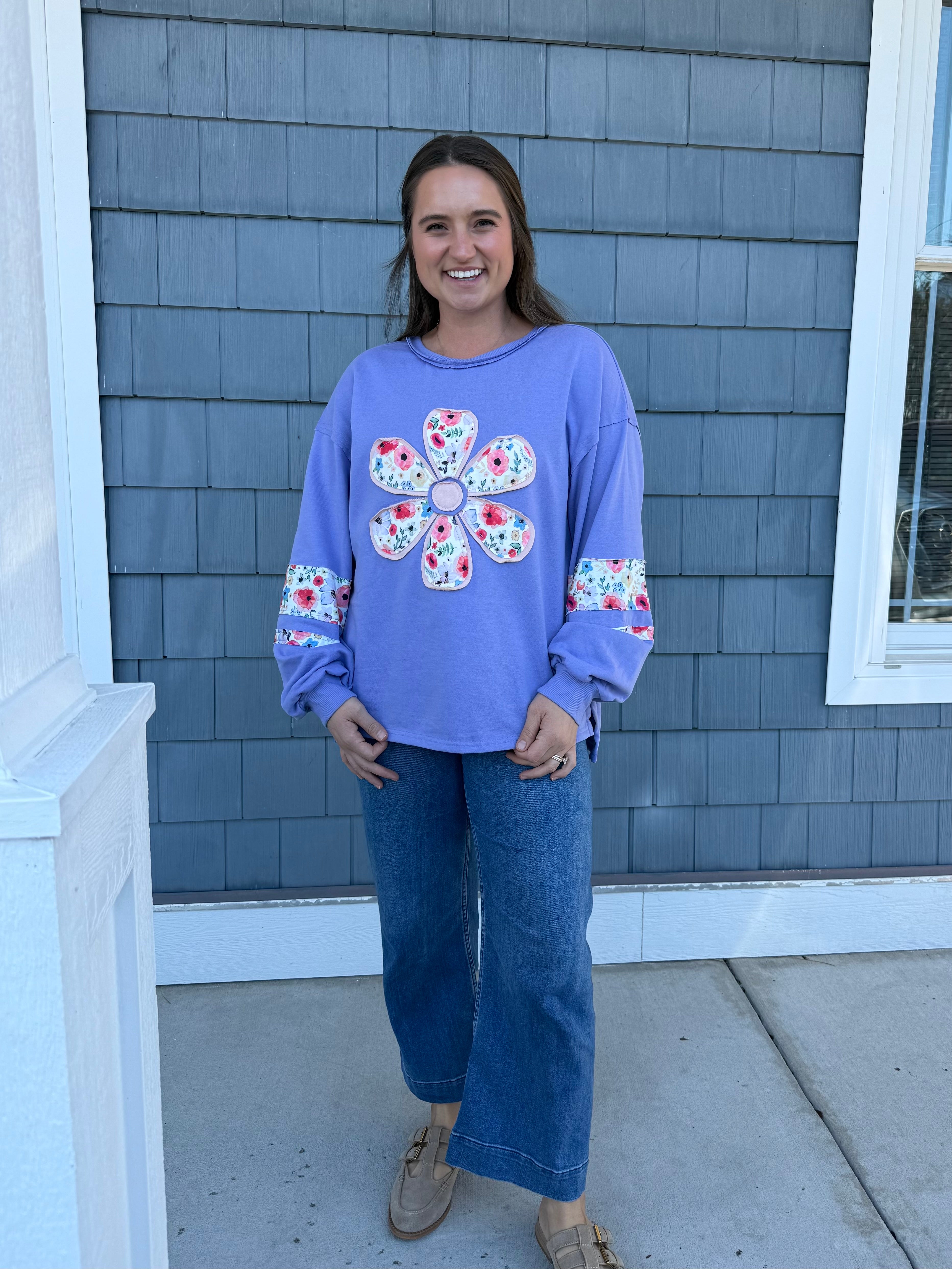 Purple Baggy Flower Top