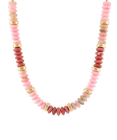 Pink & Gold Beaded Necklace