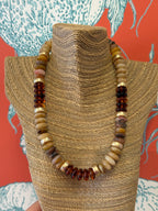 Light Brown & Gold Beaded Necklace