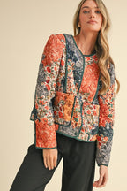 Navy Patchwork Quilted Jacket SHOPS OR PICKUP FROM COCO 10/21/25