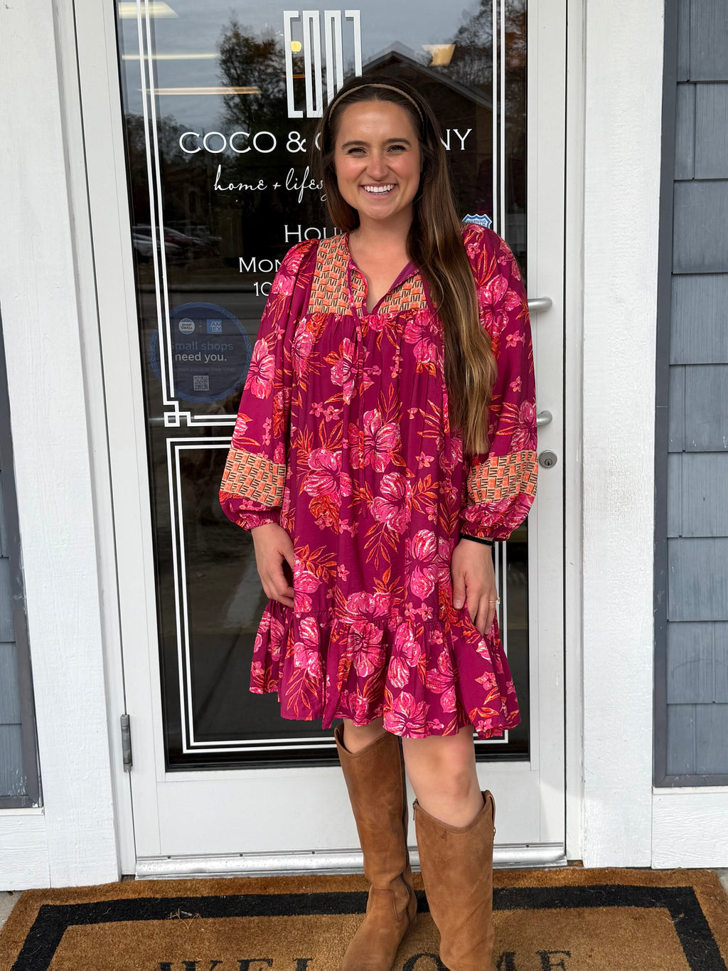 Hibiscus & Vine Merlot Mix Dress