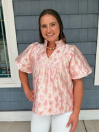 Pink Floral Babydoll Top