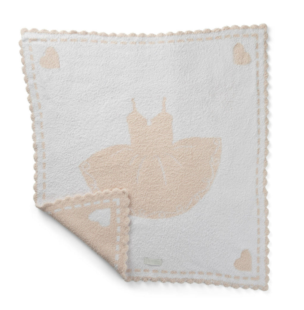 Barefoot Dreams Scalloped Receiving Blanket: Pink Tutu