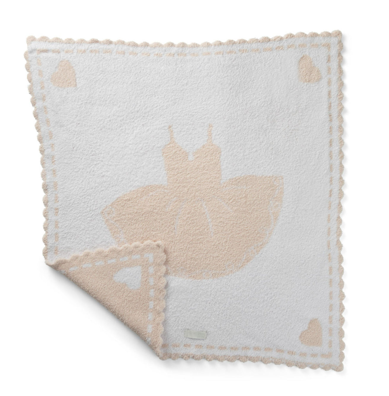 Barefoot Dreams Scalloped Receiving Blanket: Pink Tutu