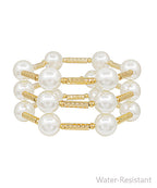 Pearl & Gold Bracelet Set