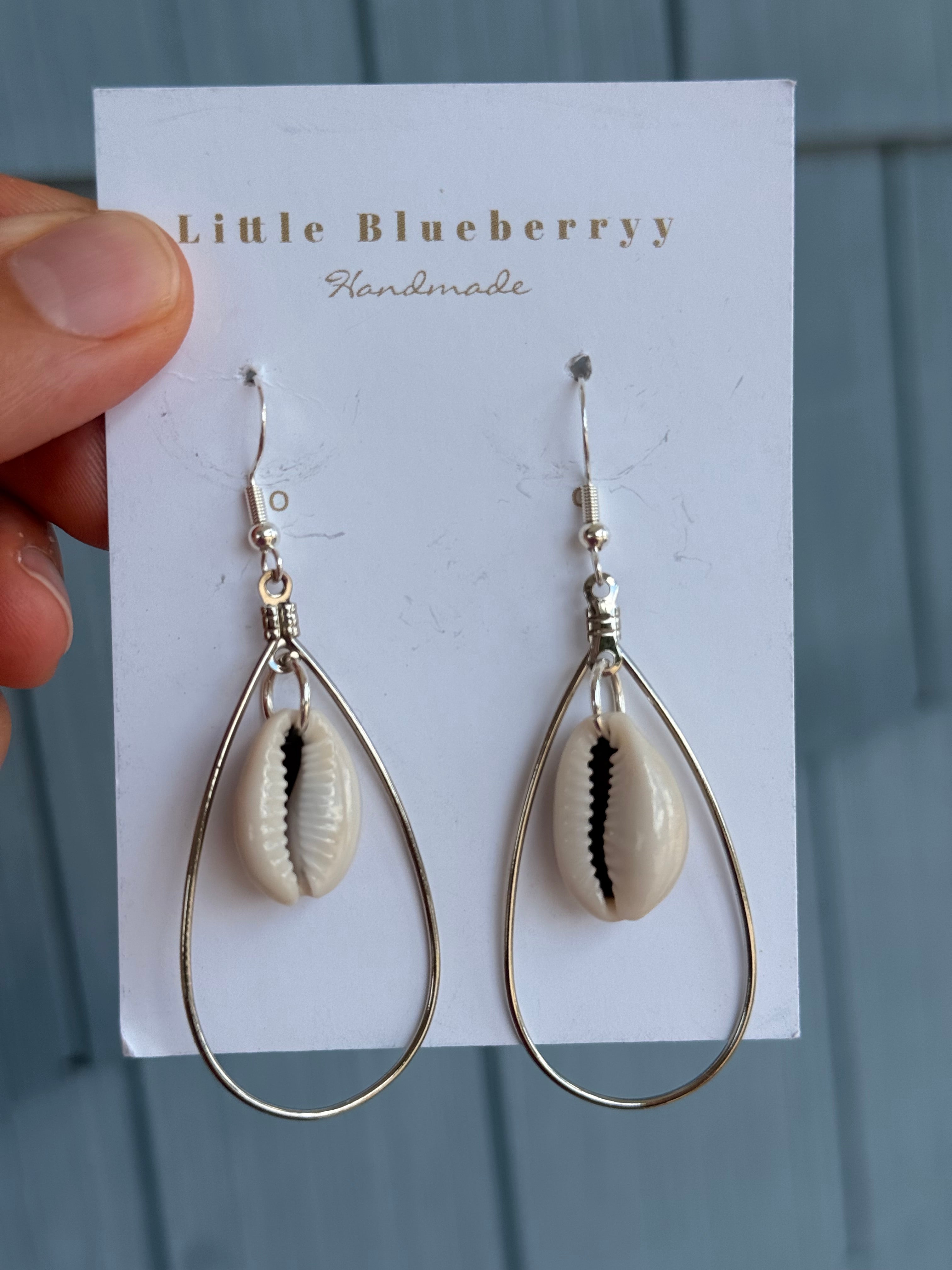 Shell & Silver Handcrafted Earrings - Little Blueberry