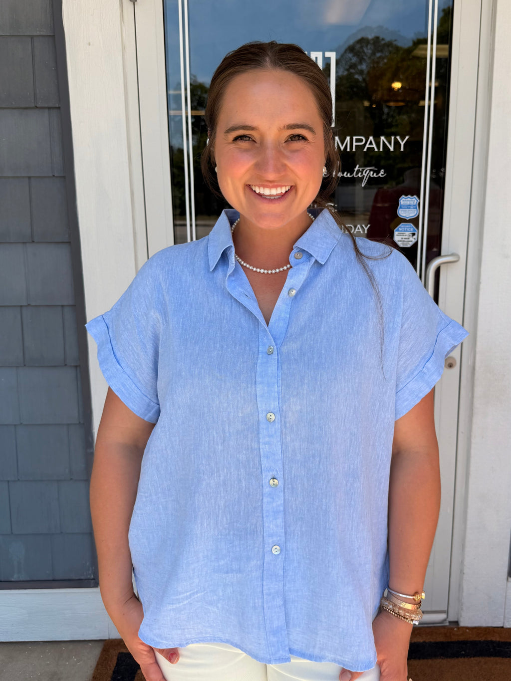 Linen Blend Dolman Sleeve
Shirt-Chambray