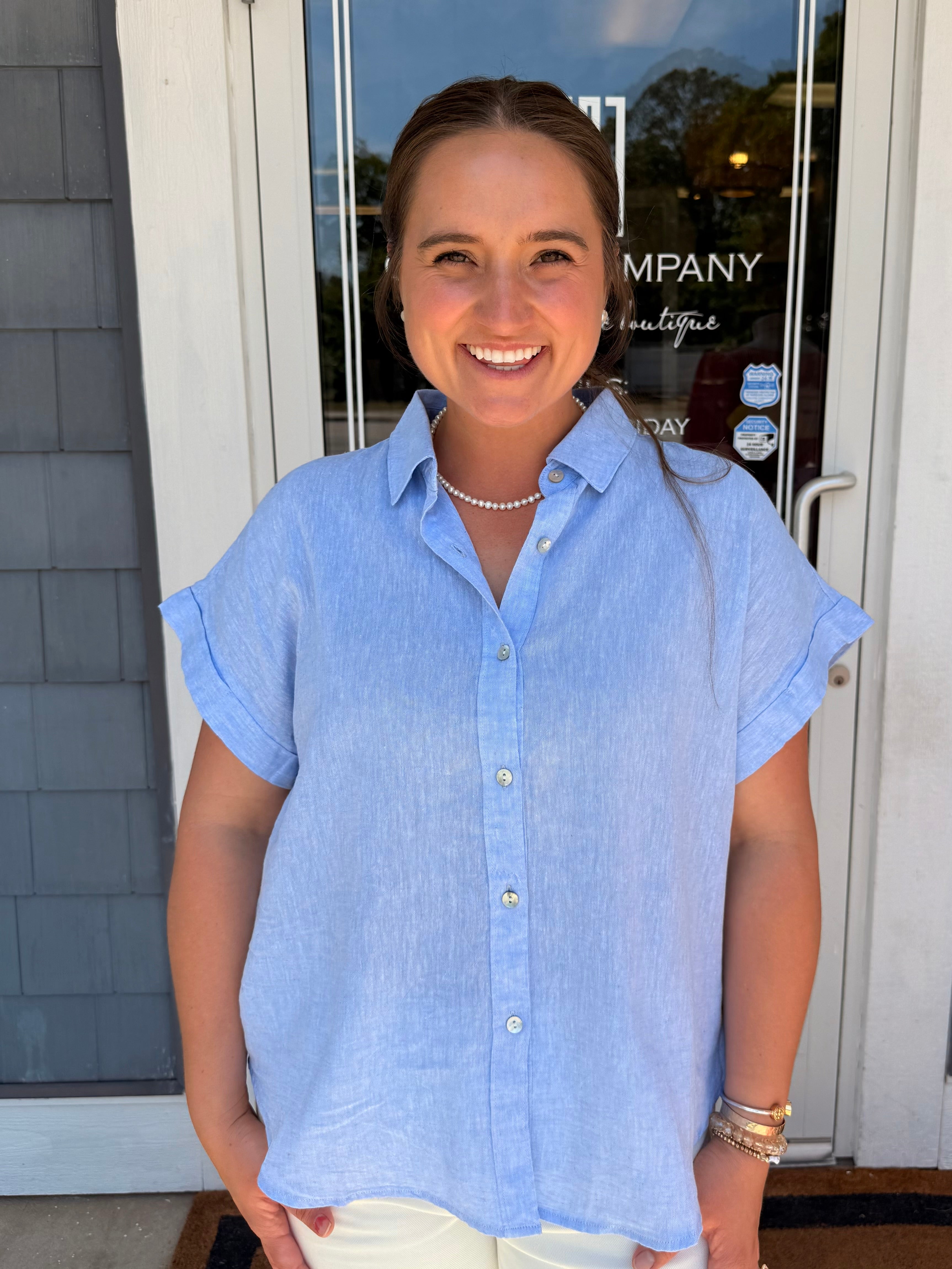 Linen Blend Dolman Sleeve
Shirt-Chambray