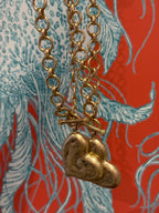 Vintage Gold Heart Necklace & Earring Set