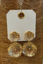 Hammered Two Flower Earrings