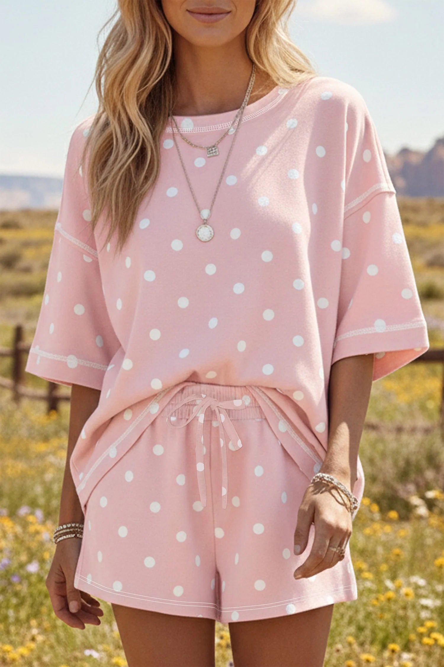 Pink Polka Dot Set