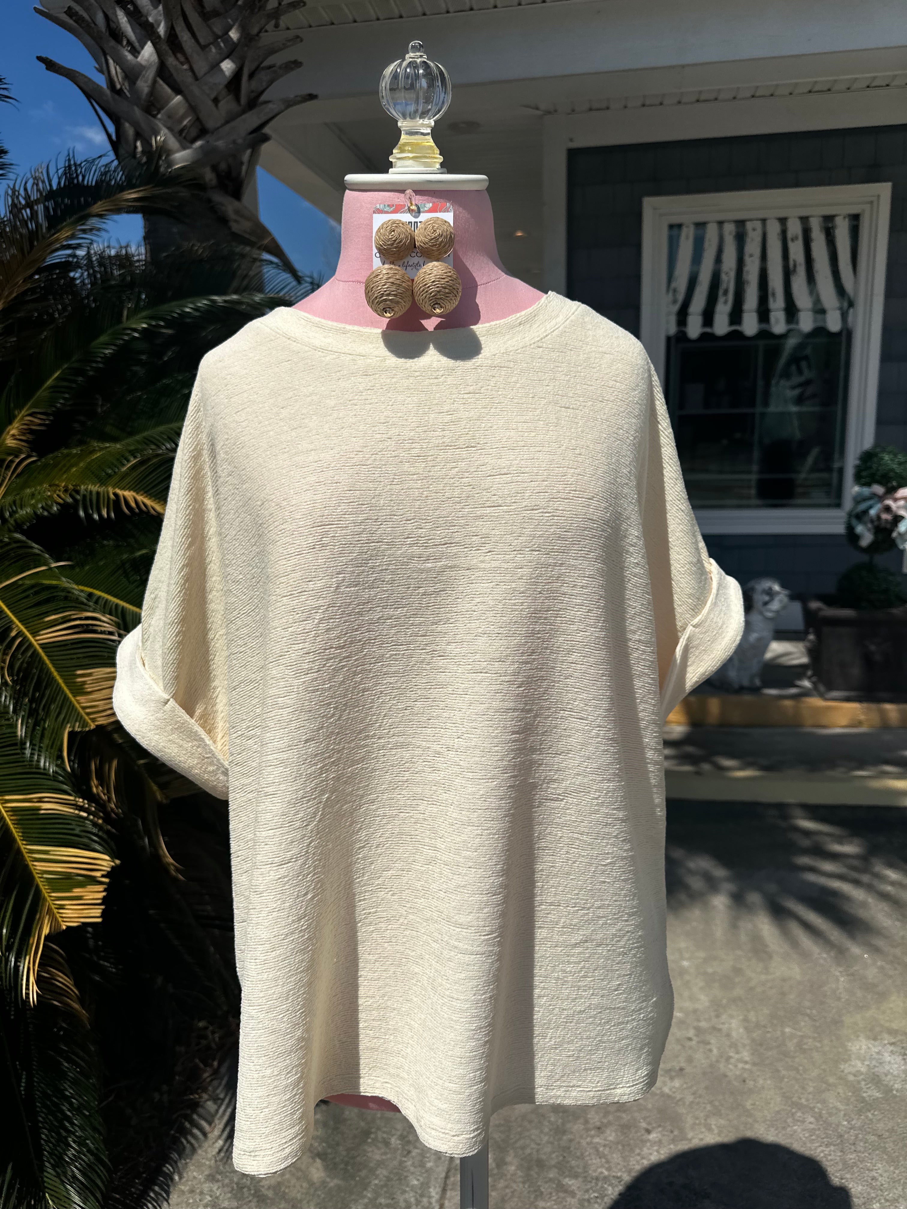 Light Yellow Dolman Sleeve Knit Top