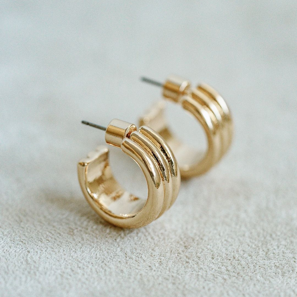 Triple Mini Hoop Gold - Smith & Co