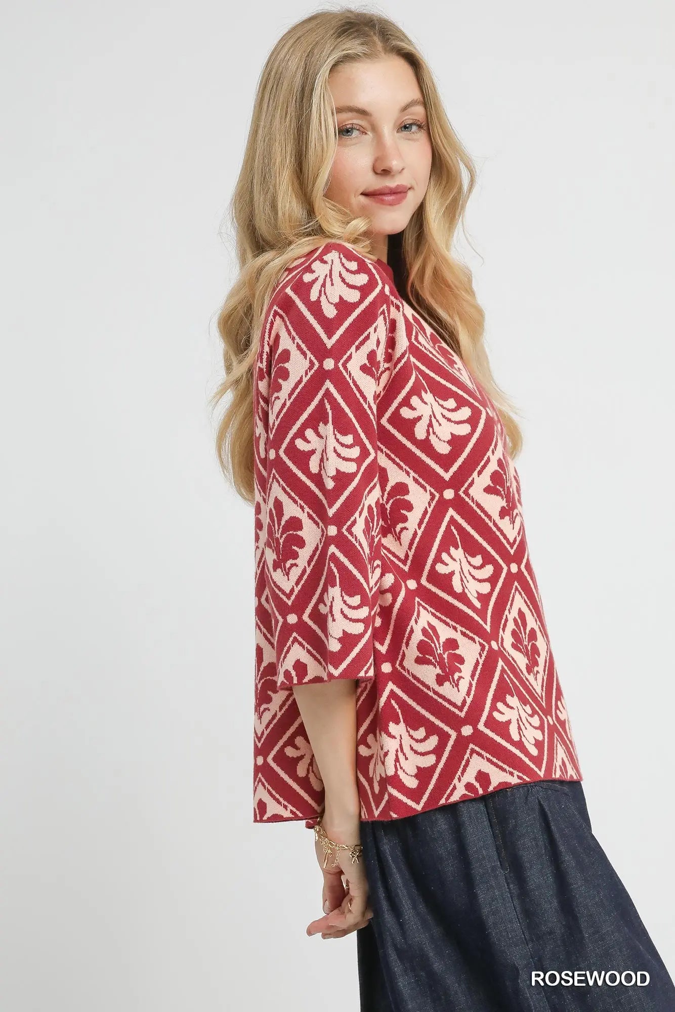 Rosewood Mock Neck Sweater Top SHIPS OR PICKUP FROM COCO 10/10/25