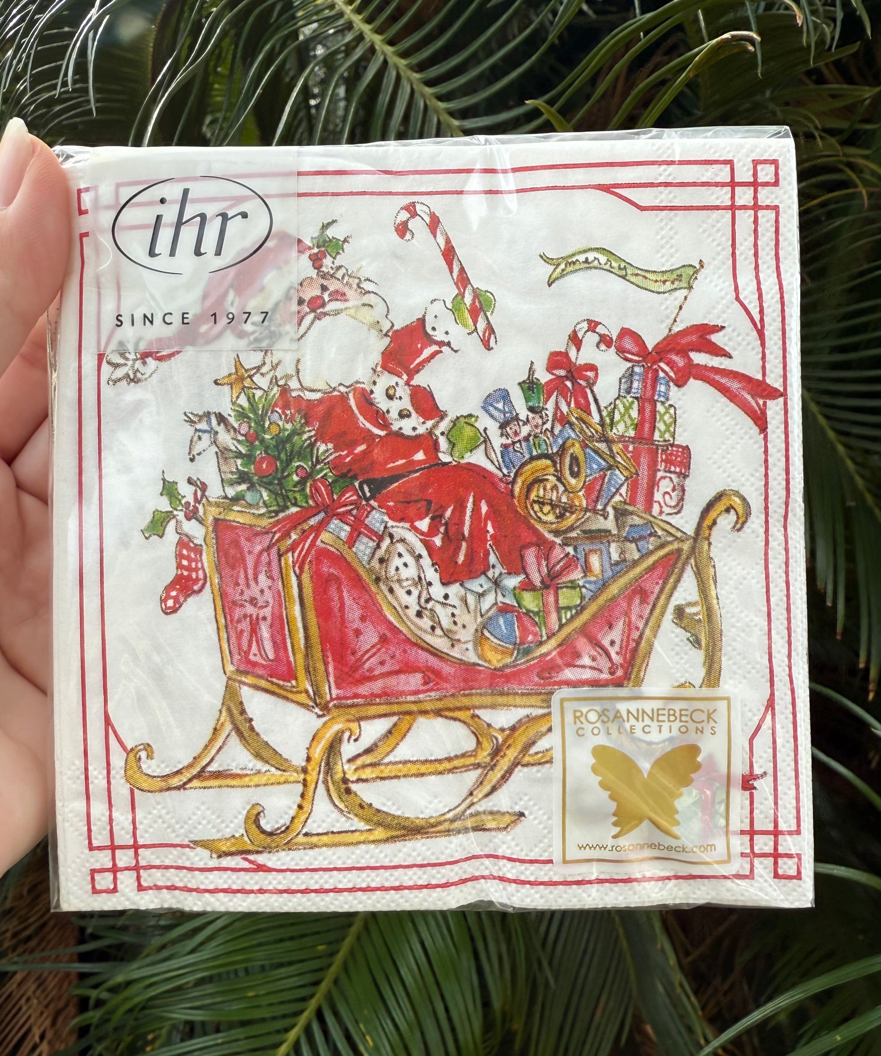 Santa Sleigh Cocktail Napkins