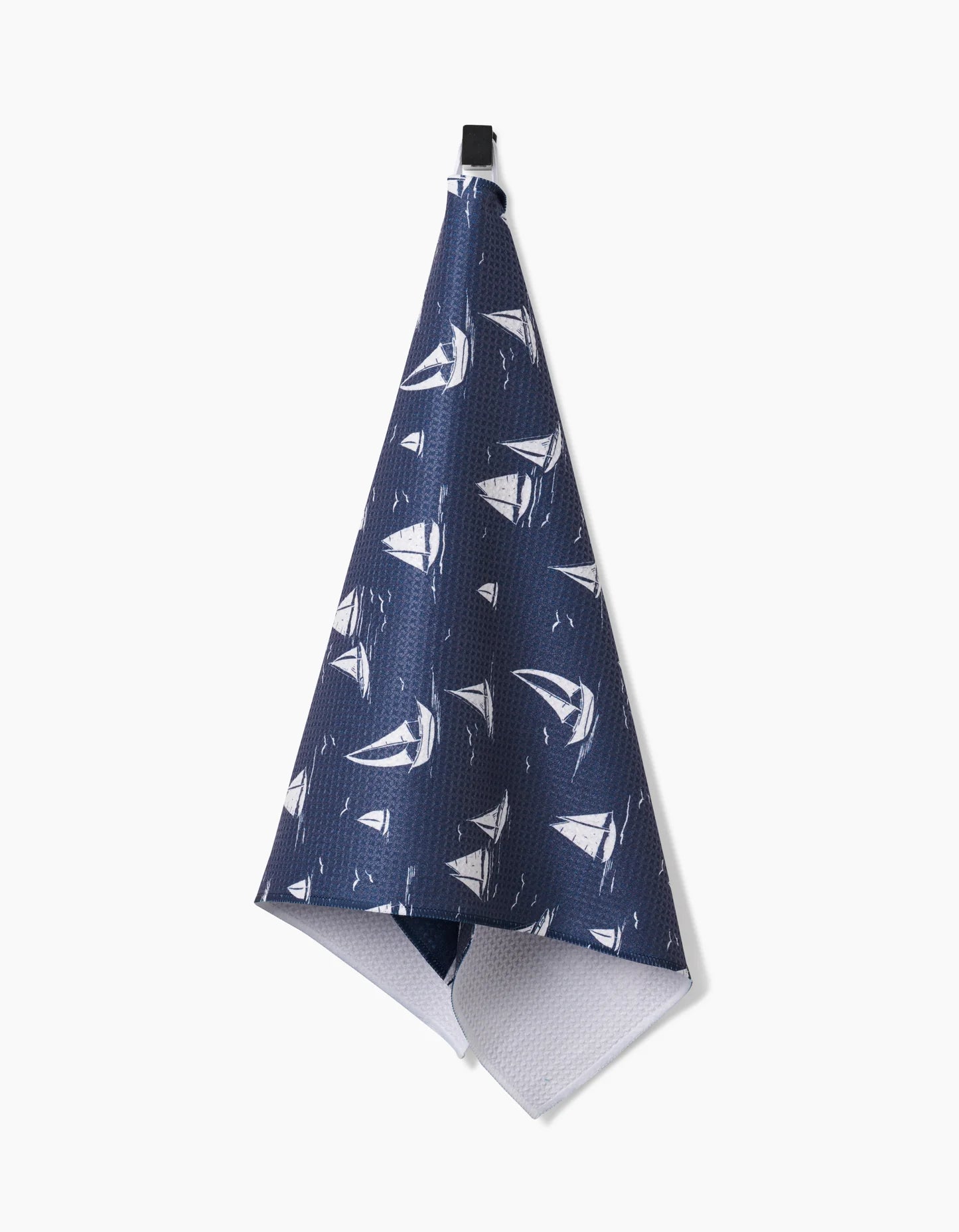 Navy Race Day Tea Towel Geometry