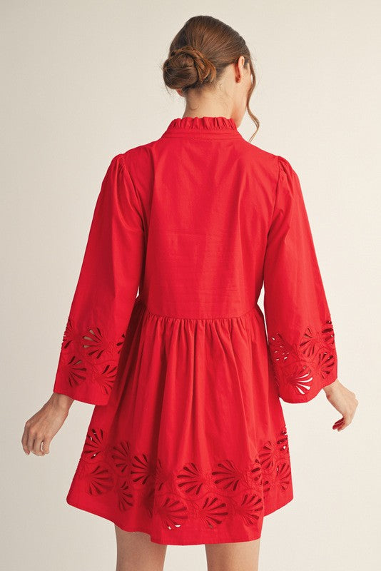 Red Eyelet Dress
