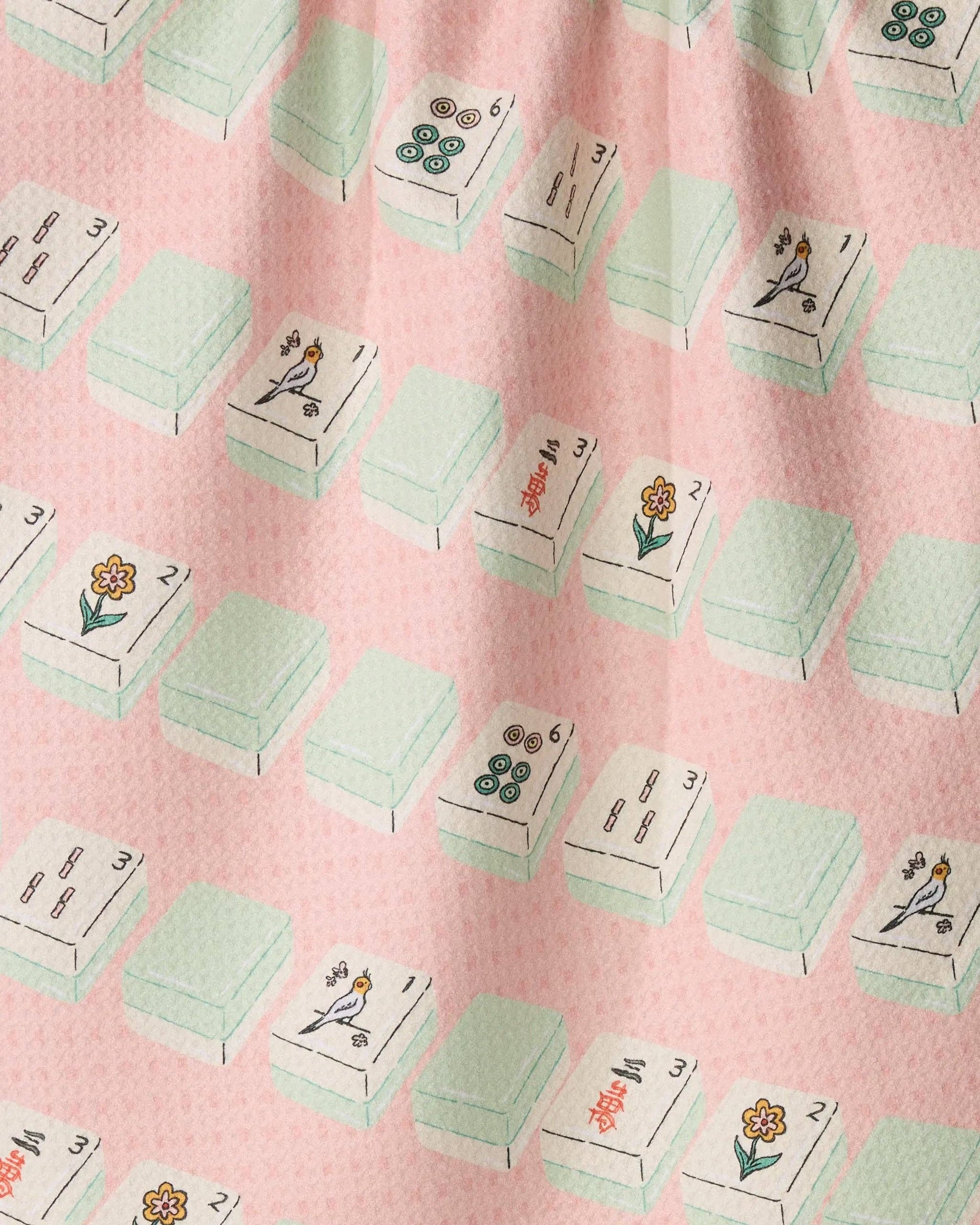 Tile Parade- Mahjong Tea Towel Geometry