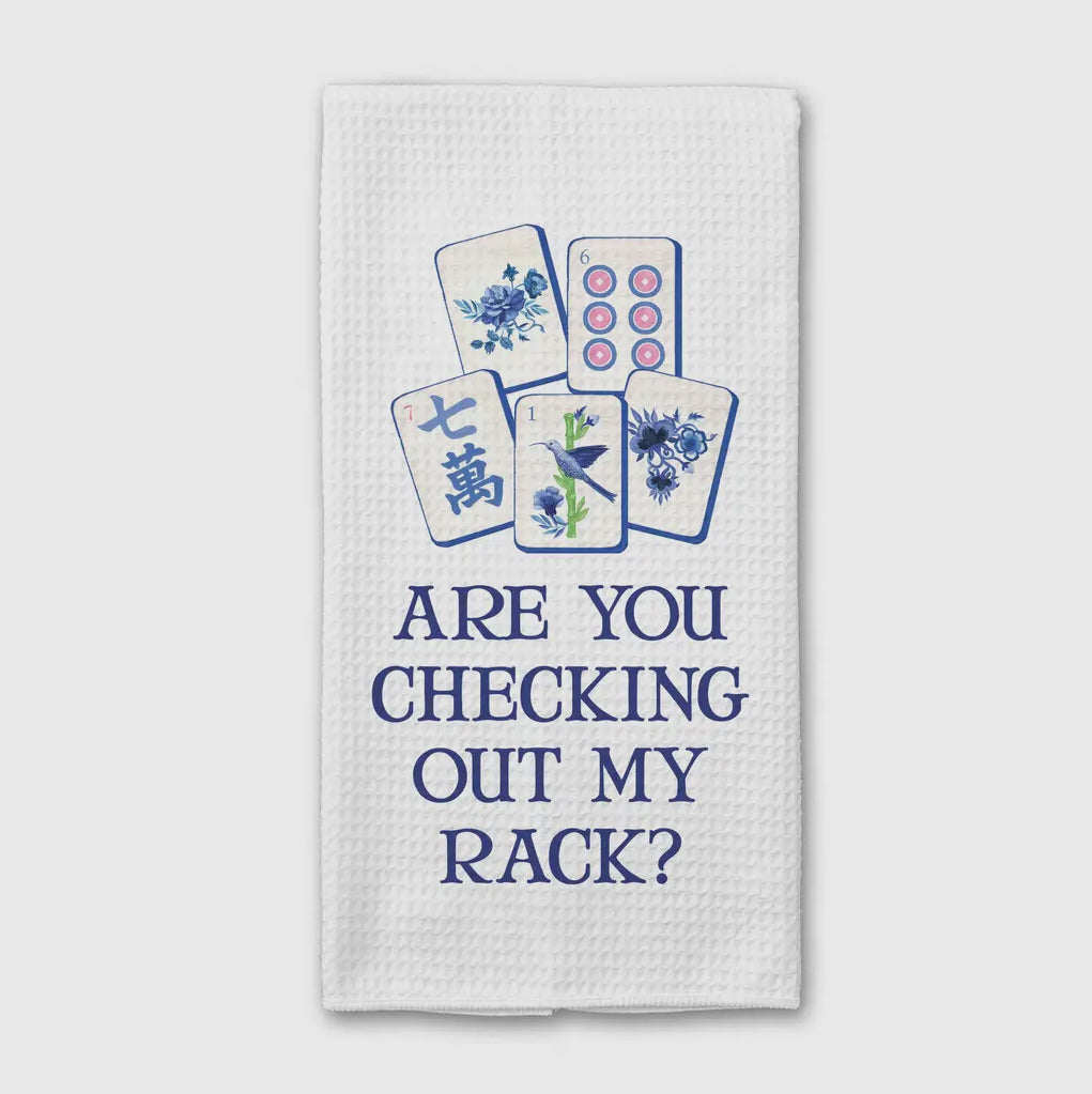 Checking Out My Rack Mahjong Kitchen Towel