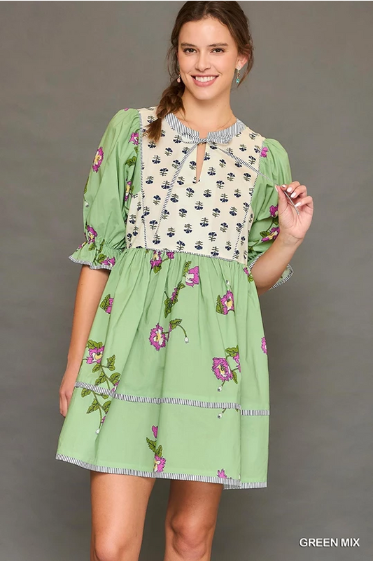 Vintage Floral Babydoll Dress