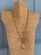 Pleated Flower Toggle Necklace