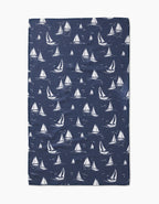 Navy Race Day Tea Towel Geometry