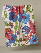 Plaid Floral Tea Towel Geometry