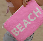 Pink & White Beach Water Resistant Tyvek
Printed Pouch