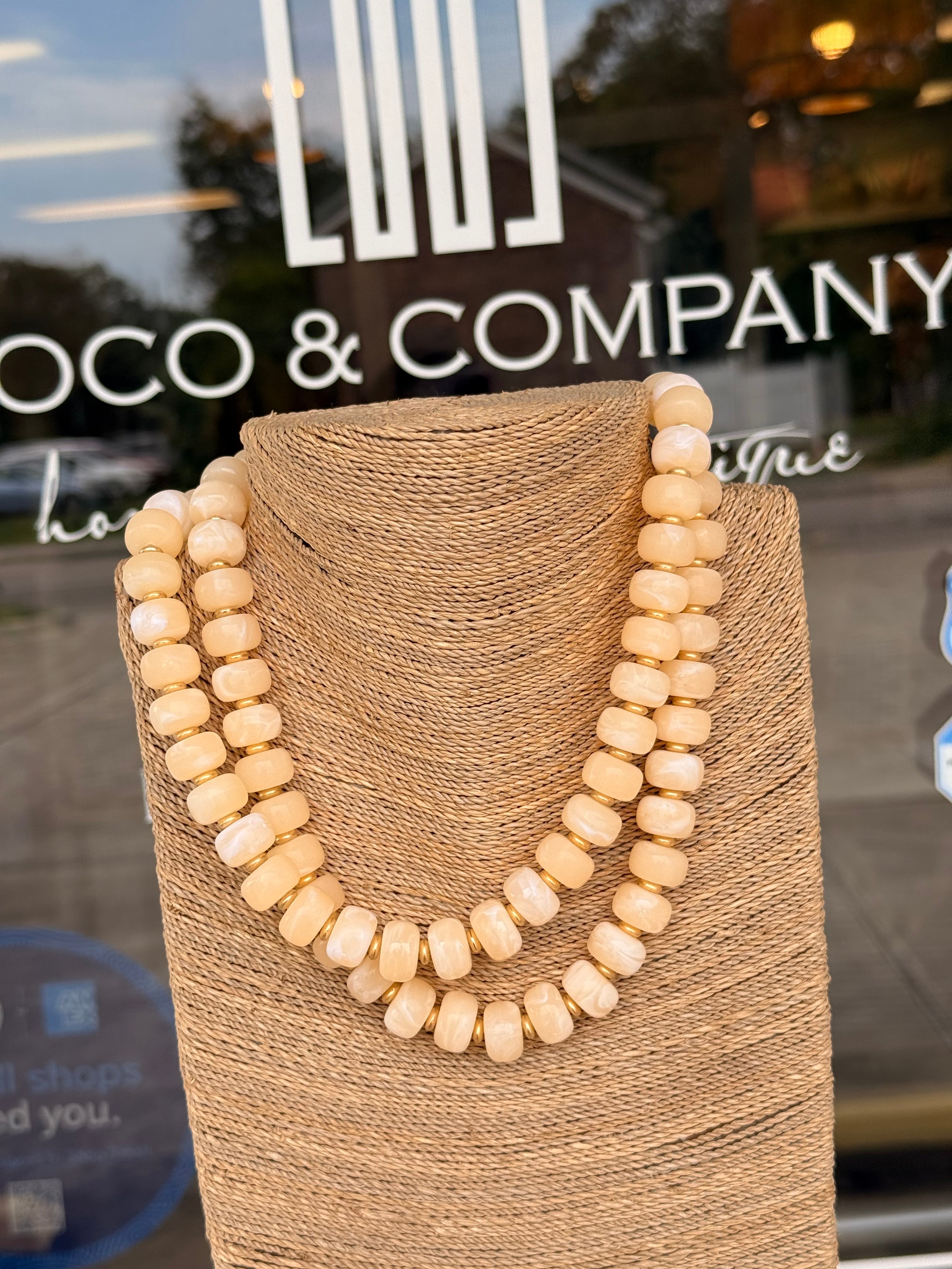 Cream Beaded Necklace