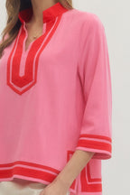 Pink & Red Contrast Top SHIPS OR PICKUP FROM COCO 2/23/26
