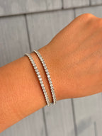 Cubic Zirconia Stretch Tennis Bracelet- Silver Cristina V.