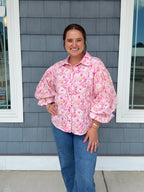 Botanical Eyelet Puff Sleeve Top