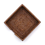Dark Rattan Cocktail Napkin Holder Caspari