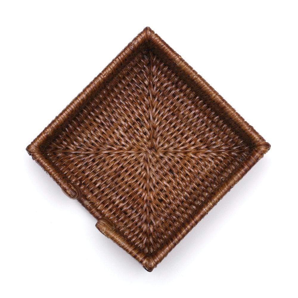 Dark Rattan Cocktail Napkin Holder Caspari