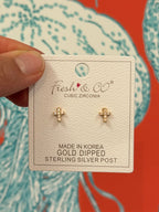 Pave CZ Cross Studs