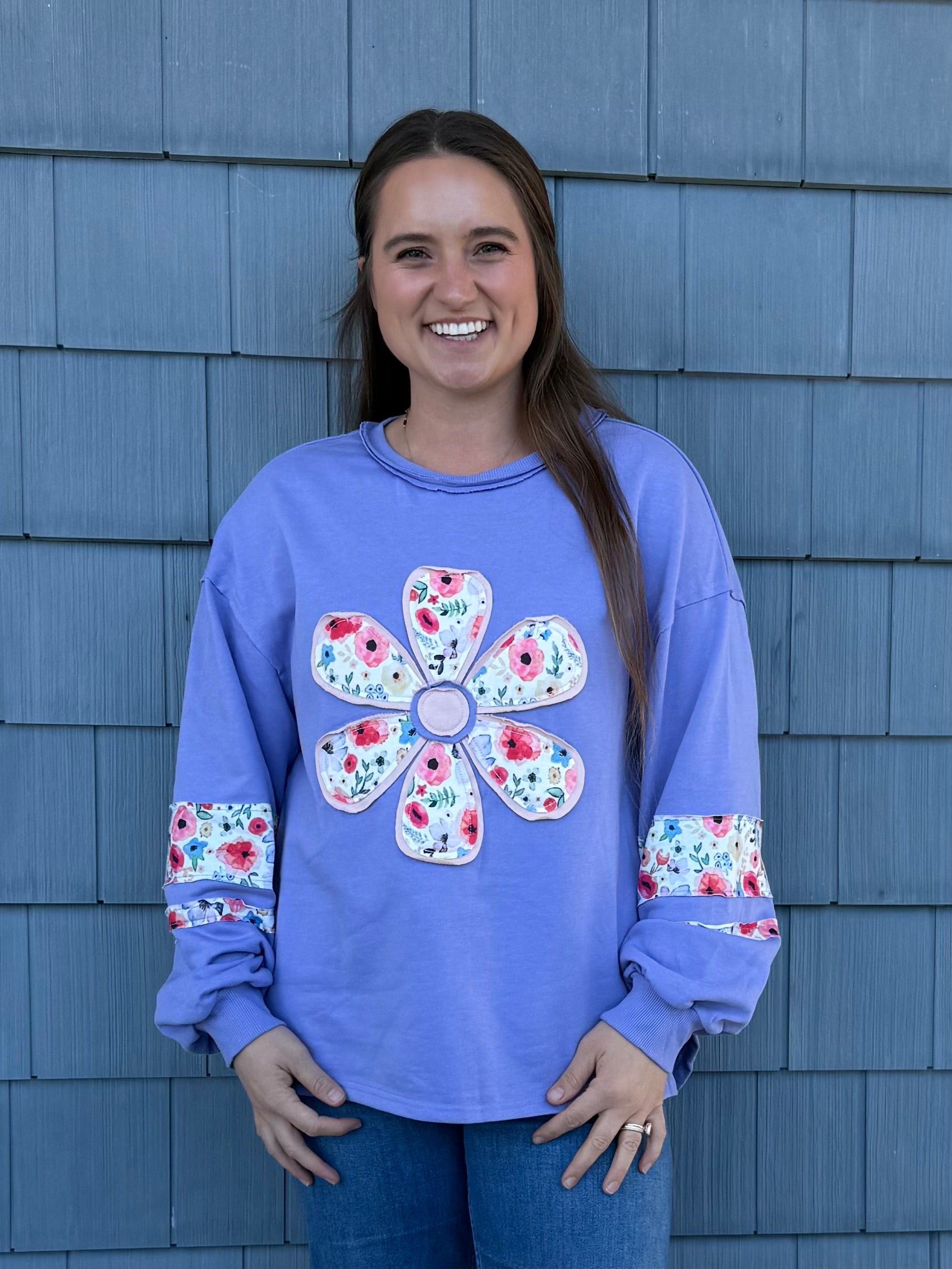 Purple Baggy Flower Top