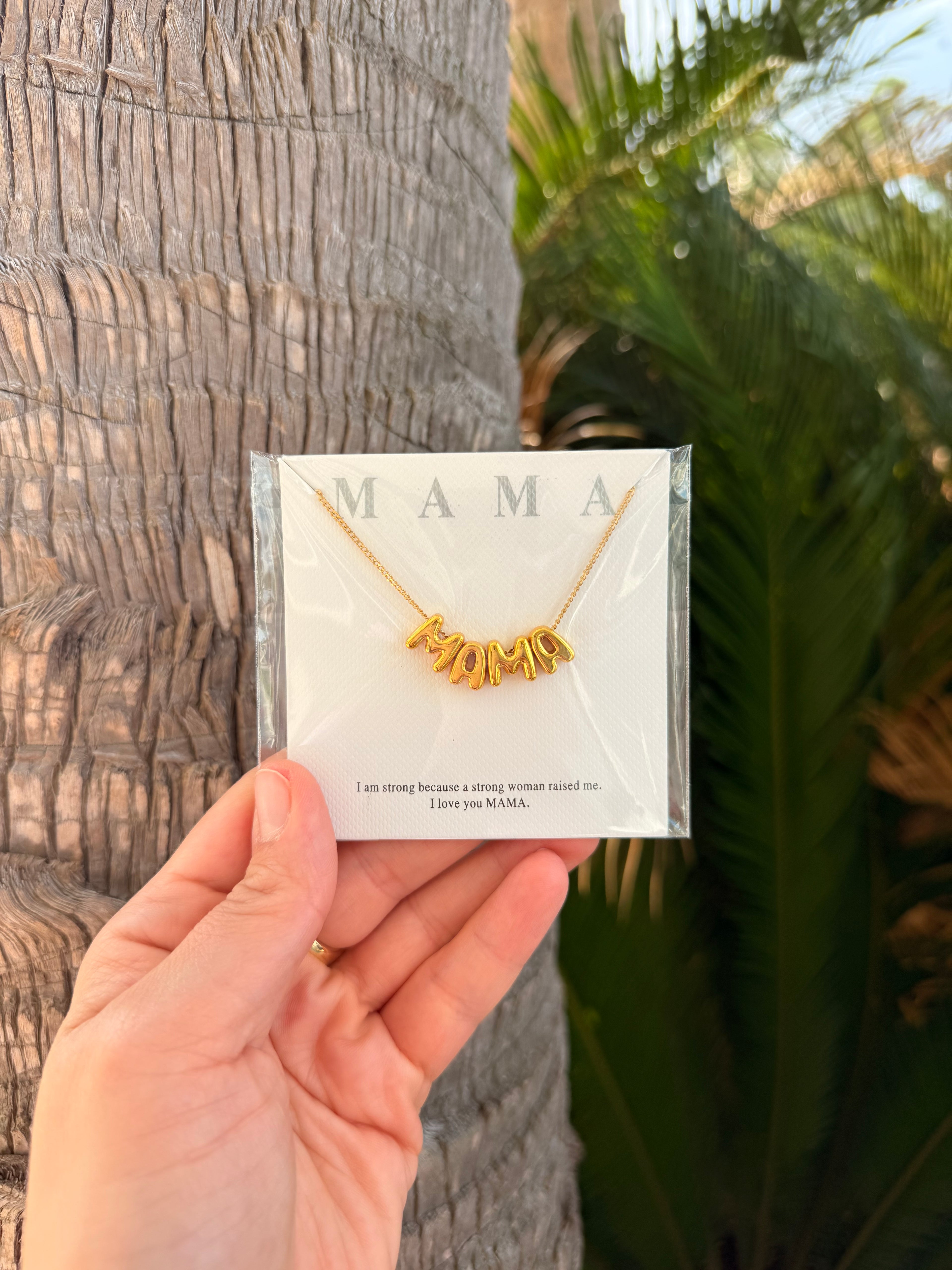 Gold MAMA Bubble Necklace