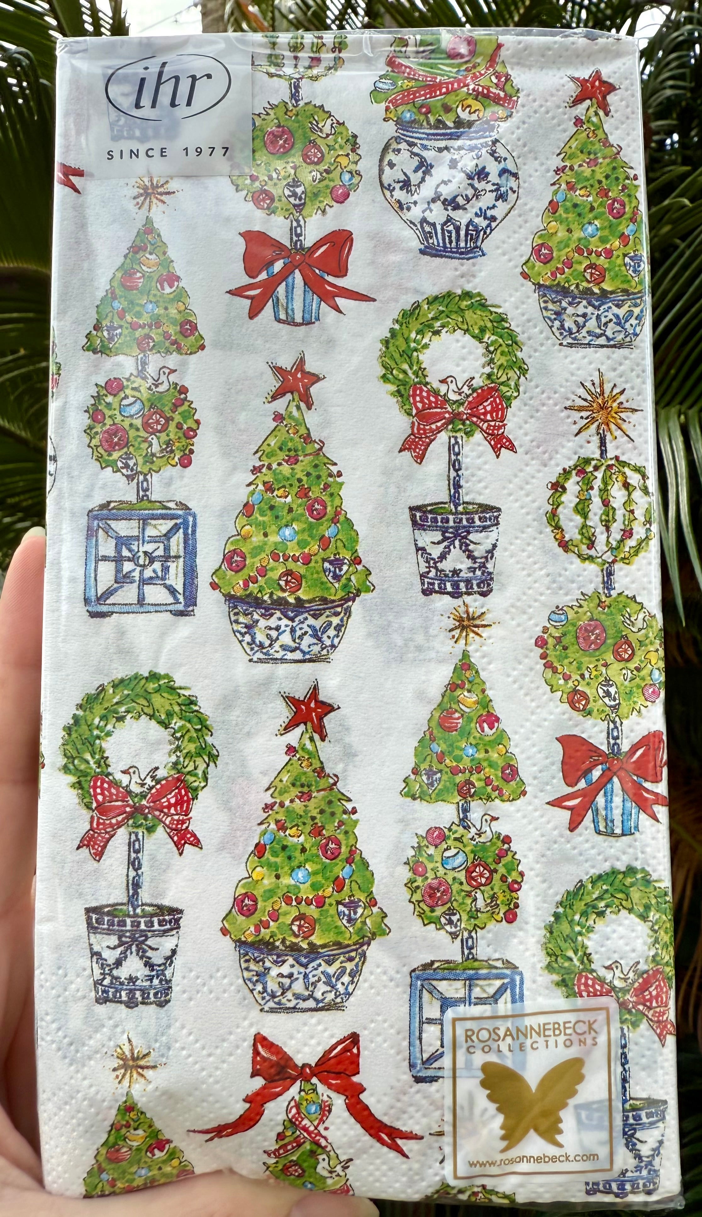 Christmas Topiary Trees Guest Towel