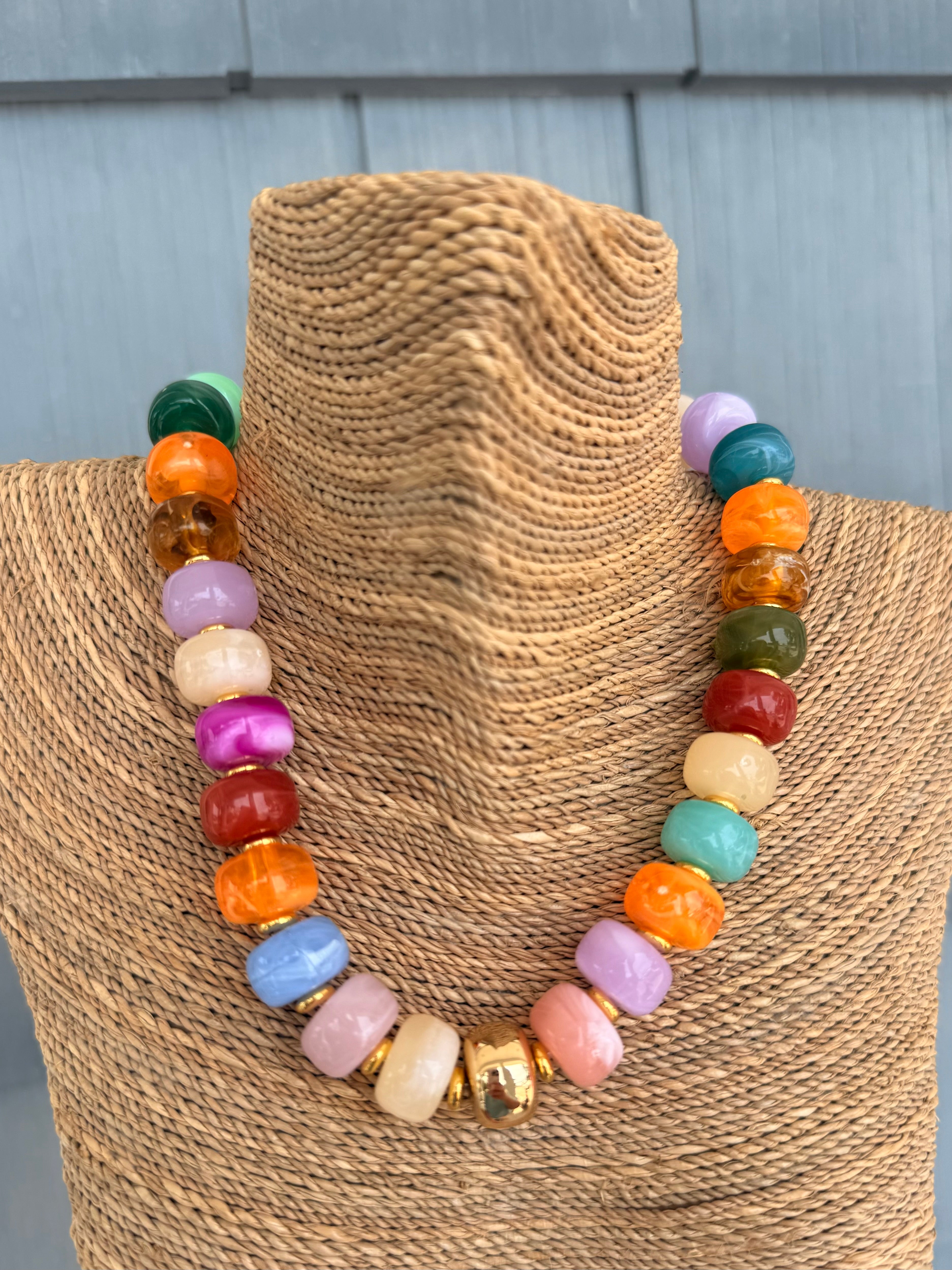 Multicolor & Gold Beaded Necklace