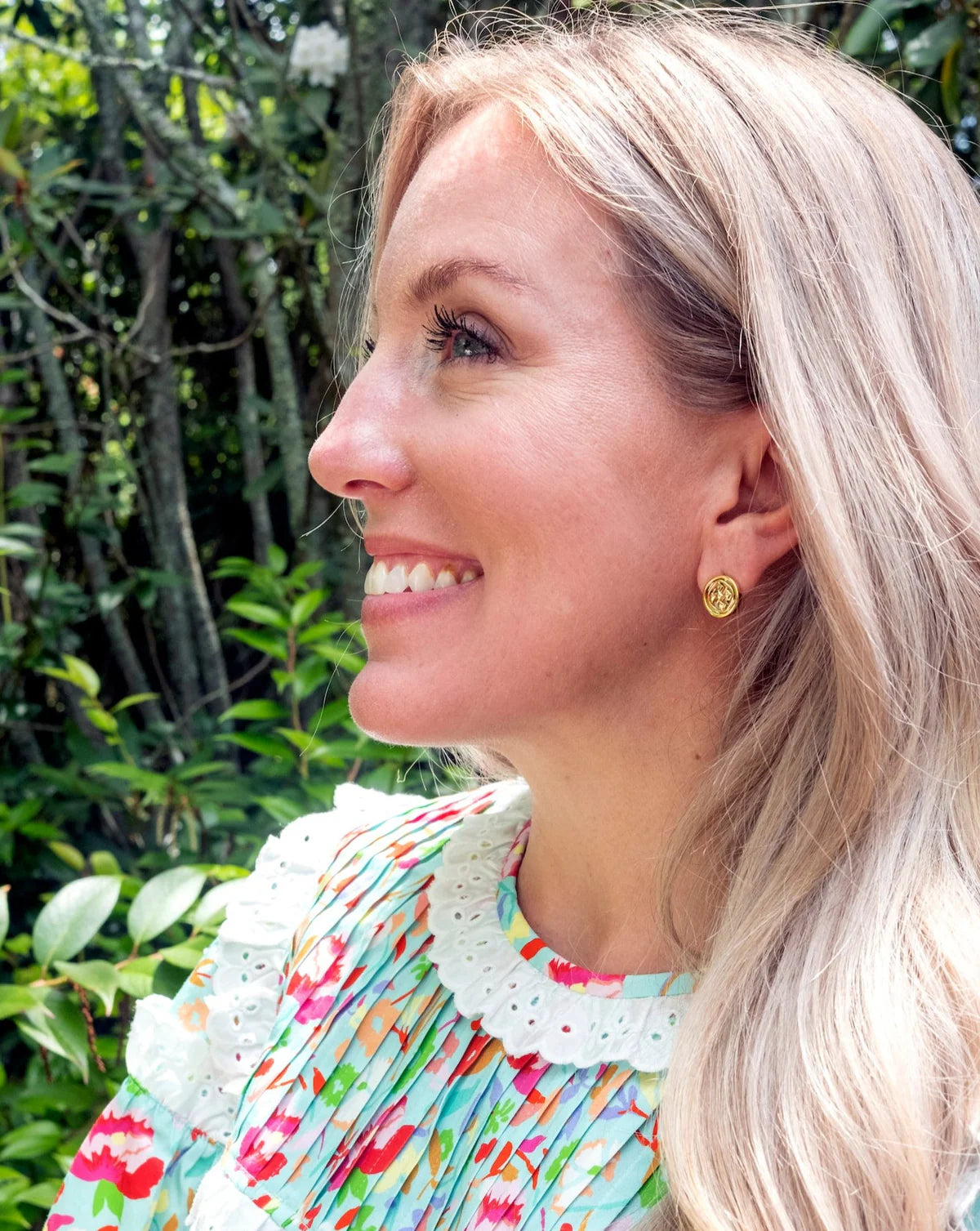 Linked Medallion Post Earring