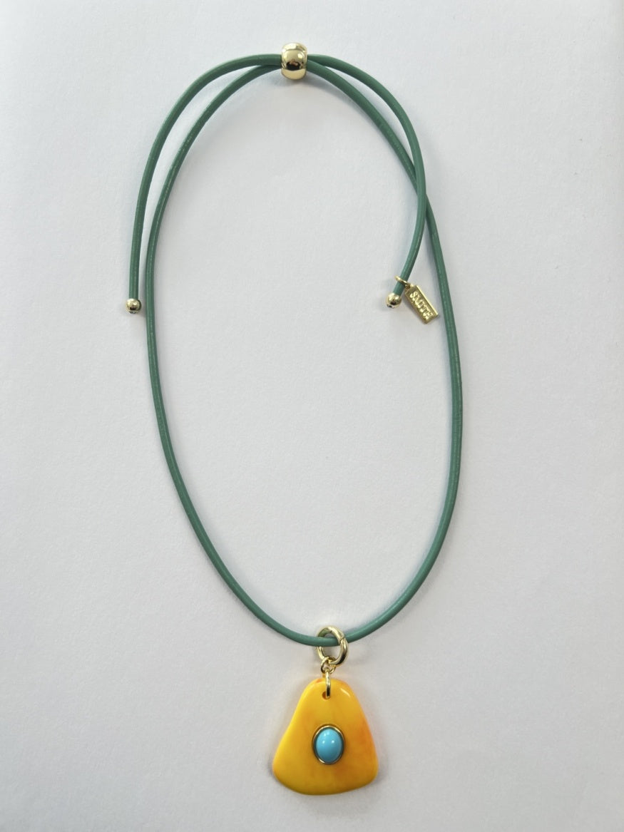 Beach Combing Necklace - Turquoise & Orange - Smith & Co.
