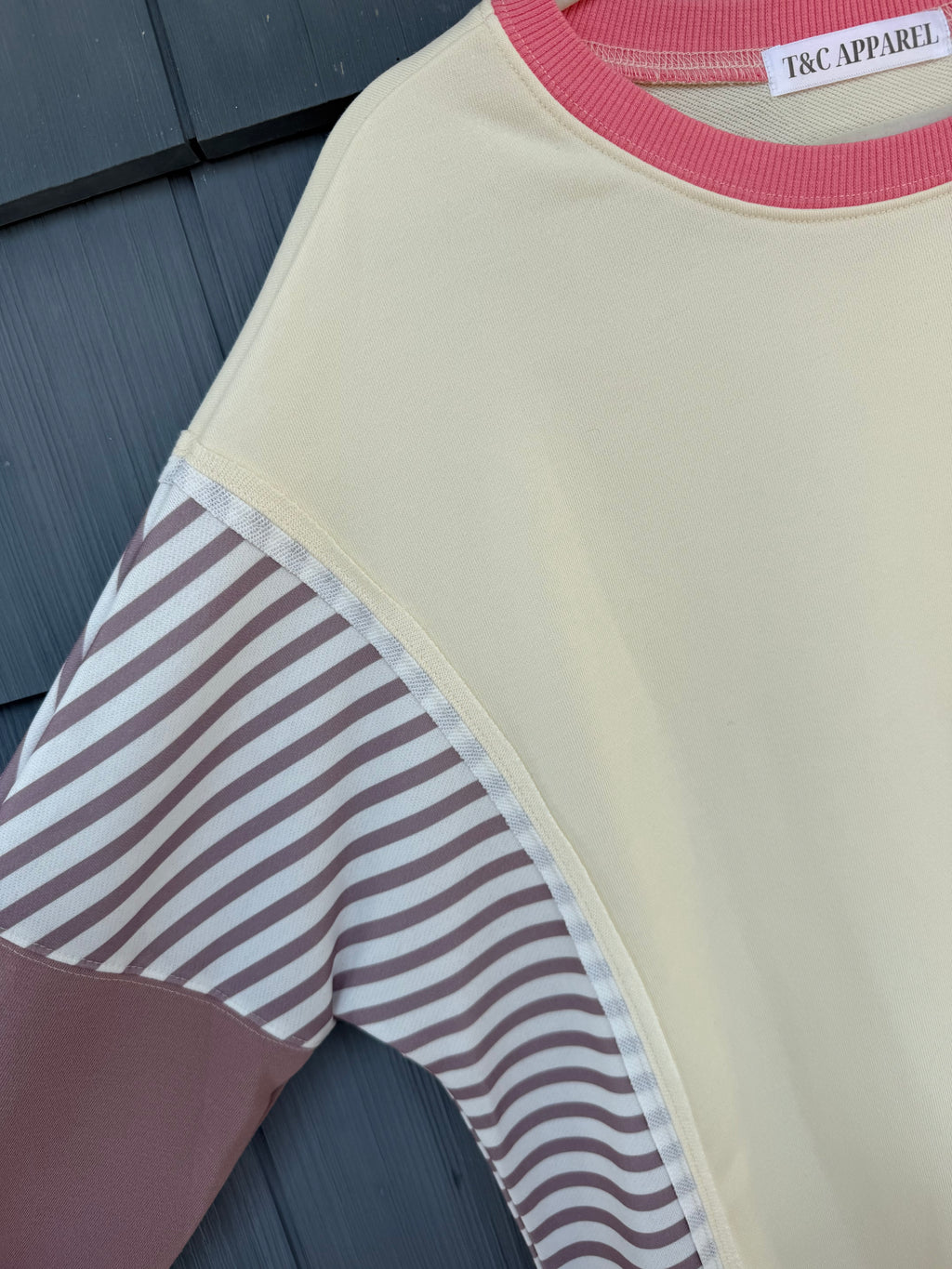 Tan, Pink & Brown Cozy Top