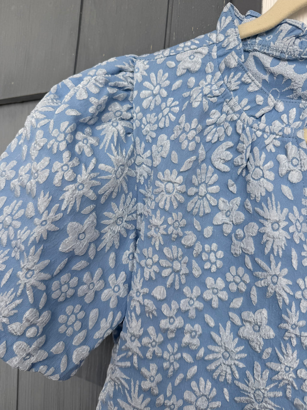 Light Blue Floral Pattern Texture Top