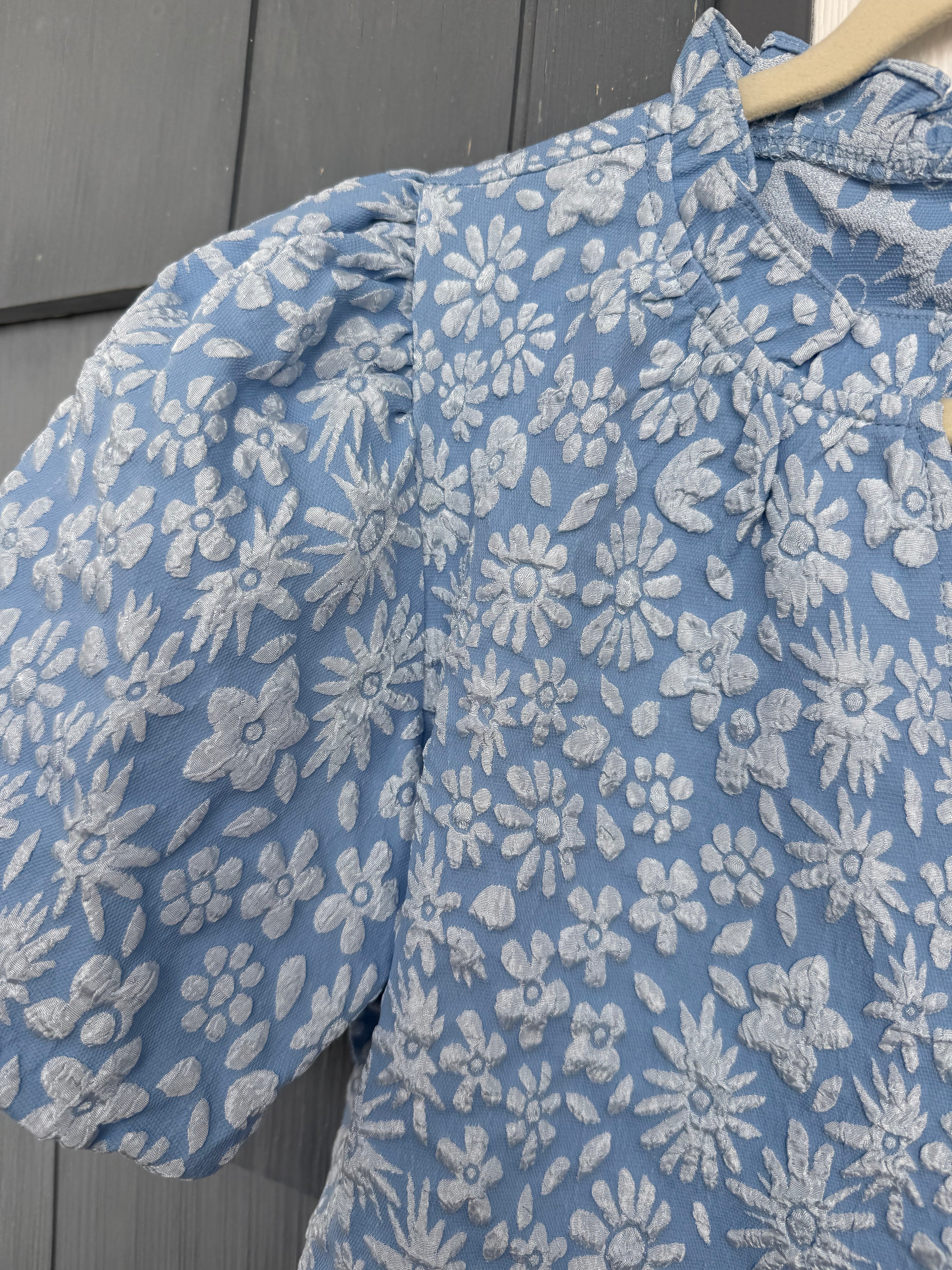 Light Blue Floral Pattern Texture Top