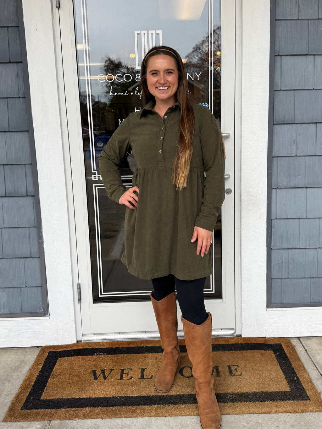 Green Corduroy Dress