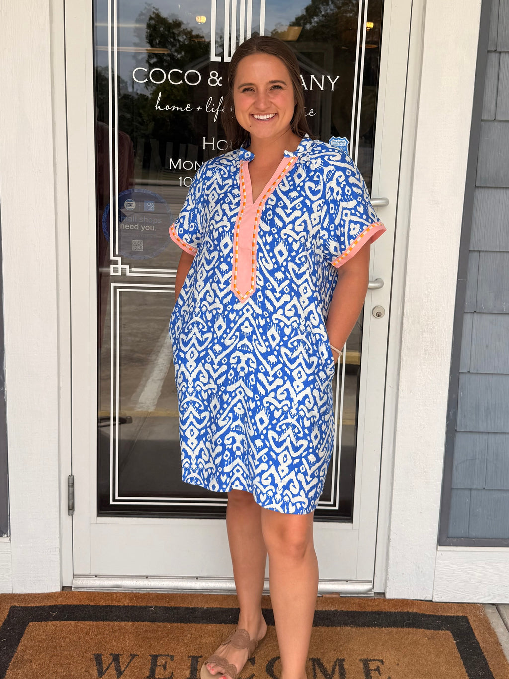 Blue Patchwork Dress