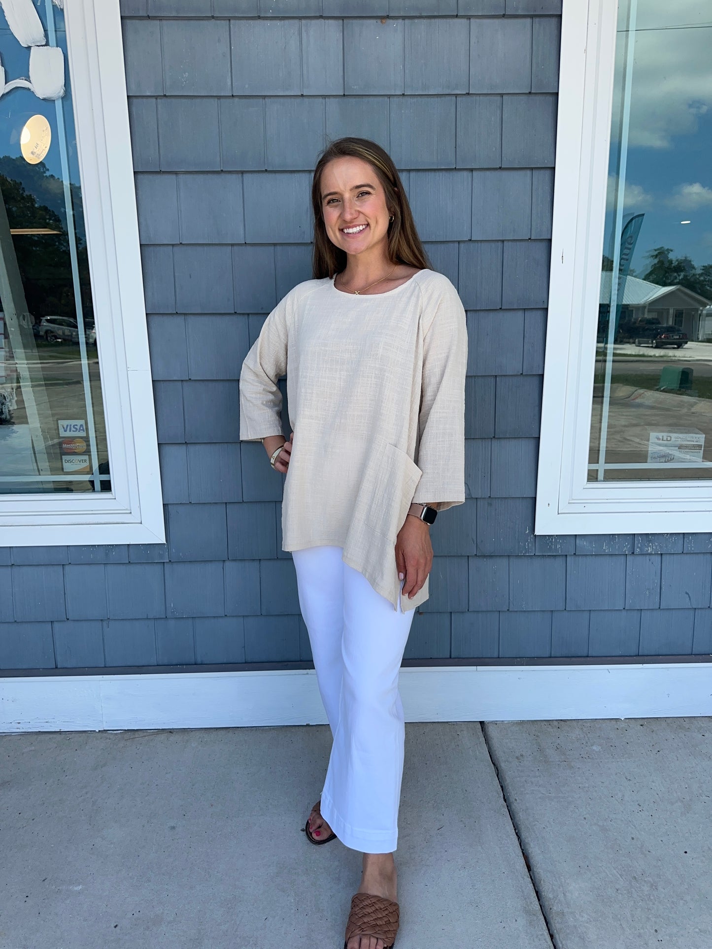 Gauze Two Pocket Top (Multiple Colors)