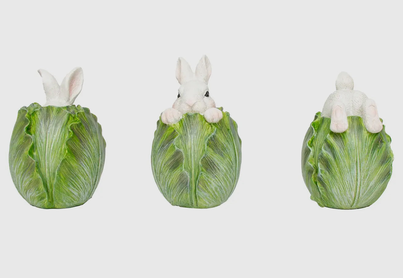 Hiding Cabbage Bunny: Face 4” Resin