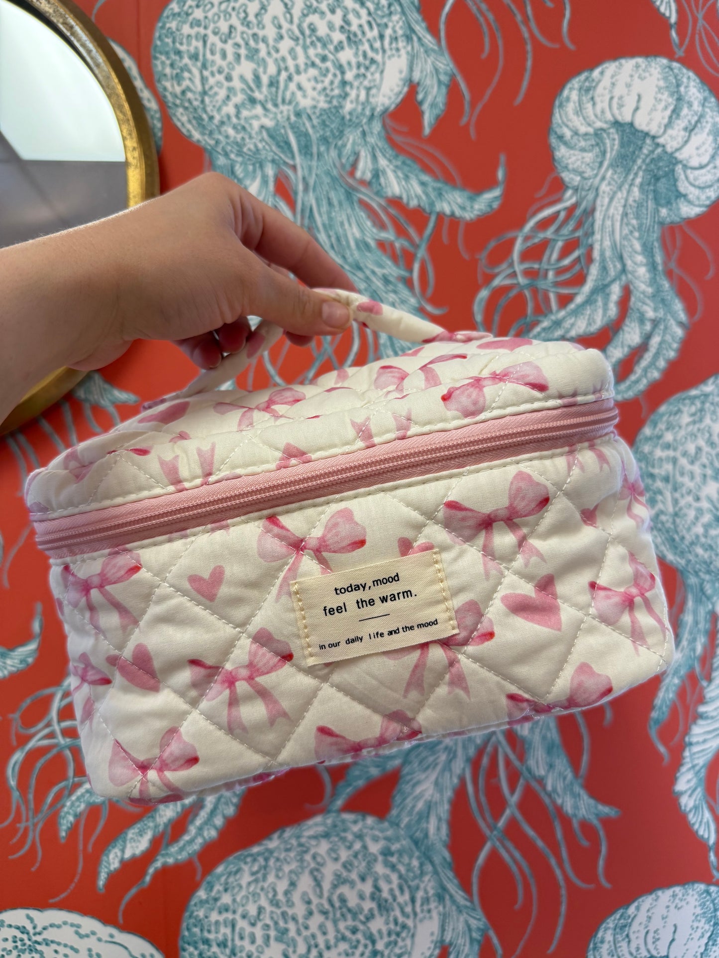 Pink Bow Quilted Bag