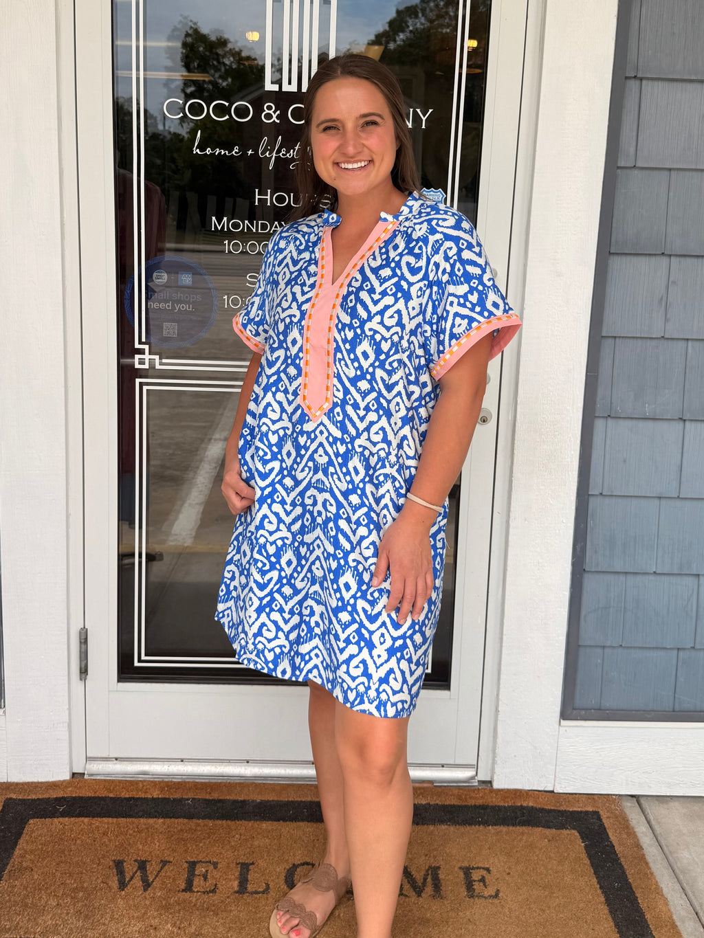 Blue Patchwork Dress